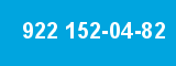 922 152-04-82 922 152-04-82
